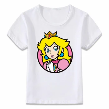 Otroci Oblačila Majica s kratkimi rokavi za Princess Peach Lepo T-shirt za Fante in Dekleta Malčka Srajce Tee