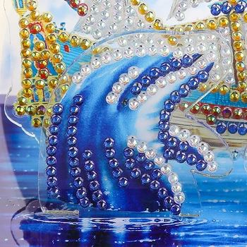 Novo 5D Posebno Oblikovan Diamond Slikarstvo Navzkrižno Šiv Živali DIY Mozaik Vezenje Dolphin Krog Kroglice Otroci Darilo Umetnostne Obrti Dekor