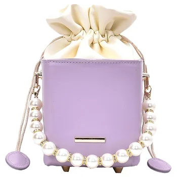 Barva Pearl Tote Box vrečko 2020 Moda Novih kakovostnih PU Usnja Ženske Oblikovalec Torbici Verige Ramenski Messenger Bag