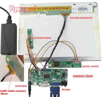 Yqwsyxl Nadzorni Odbor Spremlja Komplet za M185XW01 V8 V. 8 M185XW01 V0 V. 0 HDMI + DVI + VGA LCD LED zaslon Krmilnik Odbor Voznik
