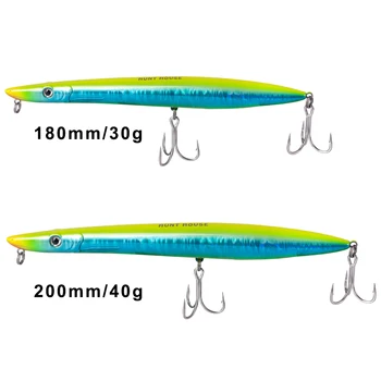 Hunthouse ribolov svinčnik lure Barracuda površinske lure 180mm/30g 200mm/40 g dolgo litje stickbait plavajoče pesca bluefish tuna