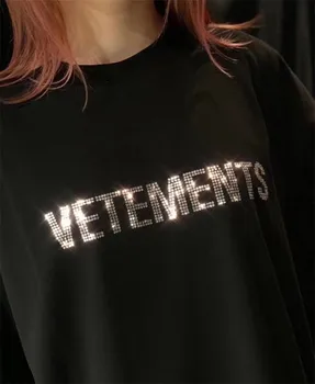 2020FW Vetements Okrasnih majice s kratkimi rokavi Moški Ženske Flash vrtanje 1:1 Visoke Kakovosti Vezenje VTM T-majice VETEMENTS Vrh Tees
