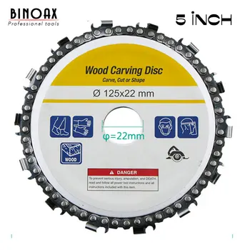 BINOAX 5 Palčni Mlinček Disk in Verige 14 Zob Fini Brusni Cut Verige Za 125x22mm Kotni Brusilnik