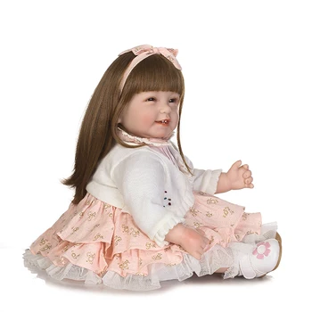 NPK 55 cm Mehka Telesa Silikonski Prerojeni Baby Doll Igrača Za Dekleta NewBorn Baby Dekle Rojstni dan Darilo Za Otroka Spanjem, Zgodnje Izobraževanje Igrača
