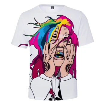 3D Meri Natisnjene Rapper 6ix9ine Modni T-majice za Ženske/Moške Poletne Kratek Rokav Tshirts Hip Hop Priložnostne Oblačila Streetshirt