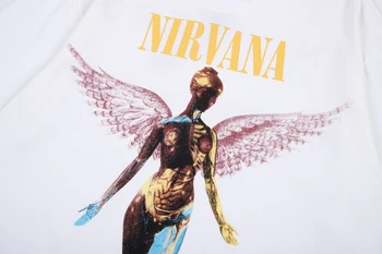NAGRI Poletne Moške majice Nirvana Grafični Tees Priložnostne Kratek Rokav Retro Hip Hop Majica Fashion Ulica Oblačila