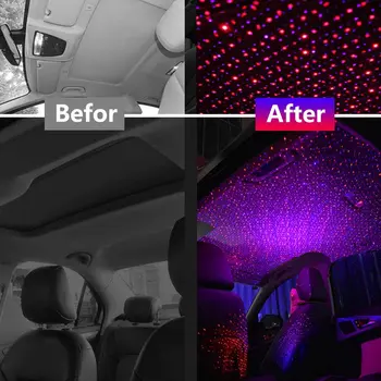 Super Svetla Usb Led Avto Streho Star Noč Svetlobe Avto Notranje Vzdušje Zvezdnato Laser Okolja Projektor Samodejno Doma Dekoracijo