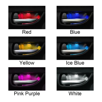 4Pcs LED Avto Notranjo Posodo Svetlobe Dekorativna Armrest Notranja Vrata Ročaj Razsvetljavo Auto Vzdušje Lučka Univerzalno Handrail Luči