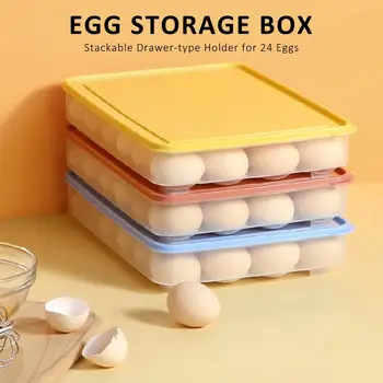 24 Mrežo Pregleden Jajce Škatla za Shranjevanje Imetnik Plastični Pladenj Jajce Hladilnik Jajca Shranjevanje Primera Proti trčenju Kuhinja Posoda
