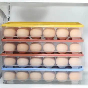 24 Mrežo Pregleden Jajce Škatla za Shranjevanje Imetnik Plastični Pladenj Jajce Hladilnik Jajca Shranjevanje Primera Proti trčenju Kuhinja Posoda