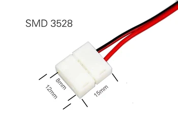 2PIN led Priključek 8 mm 2pin priključek Za SMD3528 SMD2835 enotni barvni LED trakovi, PCB board priključek žice 10pcs
