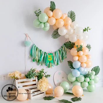 100 kozarcev/set Macaron Šampanjec Baloni Garland Happy Birthday Baby Tuš Balon Arch za Vgradnjo DIY prazničnega Dekoracijo