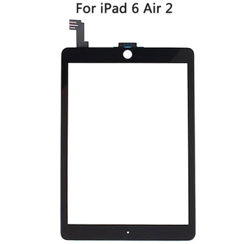 10PCS Za iPad Zraka 2 Za iPad 6 A1567 A1566, Zaslon na Dotik, Plošča Računalnike Touch Senzor Spredaj Steklo Za ipad 6 Brez Gumb za Domačo stran