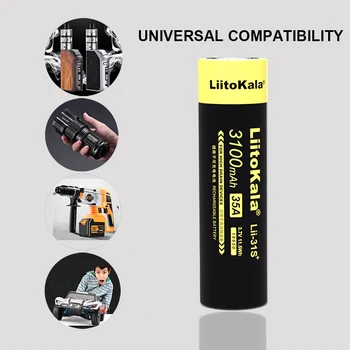 8-40PCS LiitoKala Lii-31S 18650 3,7 V 3100mA 35A napajanje litij-ionska baterija za Elektronsko cigareto / LED Bliskavico