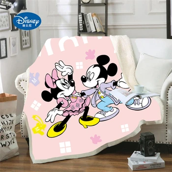 Disney 3D Mickey Minnie Natisnjeni Sherpa Odejo Kavču Odeja Kritje Potnih Posteljnina Vtičnico Žamet Plišastih Vrgel Flis Odeja