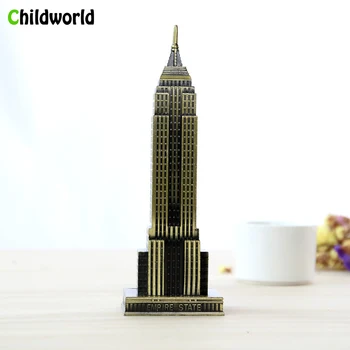 22 cm Sodobne Dom Dekoracija dodatna Oprema newyorški Empire State Kovinski Model Zgradbe Miniaturne Figurice Okraski Soba, Bar Dekor