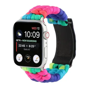 Za Apple Watch 6 5 4 3 2 1 SE Nova Krovna Vrv Mavrica Watchband Trak Za iWatch 44 mm 40 mm 42mm 38 mm Vroče Prodati Watch Pasu Pasu