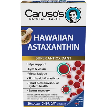 Carusos Hawaiian Astaxanthin Močan Antioksidant Oči Staranja Kože Srce Zdravje Srca in ožilja Okrevanje po vadbi