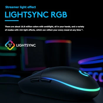Logitech G102 LIGHTSYNC Gaming Miška 6 Gumbe 8000 DPI Žično Miško 1680 Barve Darkice Posebne Učinke Žično Gaming Miška Vroče