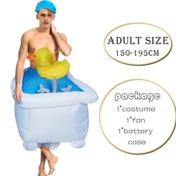 Halloween Smešno Raca Vožnja Na Kad Napihljivi Kostum Chirstmas Cosplay Plavanje Stranka Kostume za Moškega, Žensko Pustno Obleko