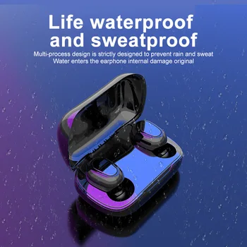FLUXMOB L21 v uho Brezžična tehnologija Bluetooth 5.0 Slušalke Mini Čepkov Z Mic polnjenje BOX Šport Slušalke Za pametni Telefon slušalka