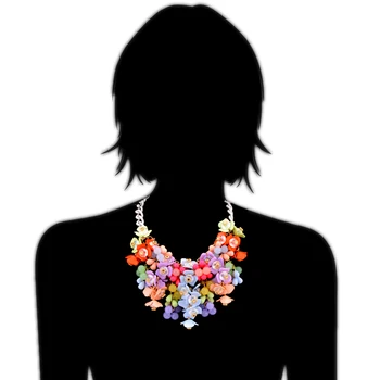 Bohemia Maxi cvet choker ogrlica 2016 Novo sping moda boho nakit zaslon Velik izjavo ogrlica za ženske dodatki