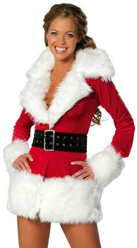 Santa Božič Plašč Vroče Seksi Dolg Rokav Božiček Kostum Lady Božič Fancy Kostume