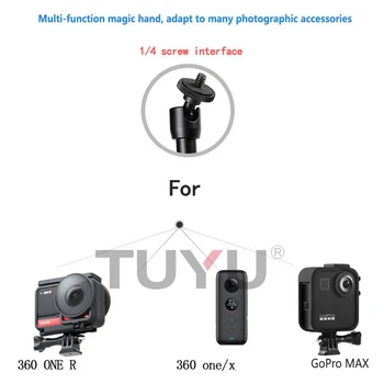 TUYU motorno kolo, Kolesa, Nastavljiv Izražanju Trenja Magic Arm & Velike Super Objemka za GoPro Max Hero9 Insta360 OneR Fotoaparat
