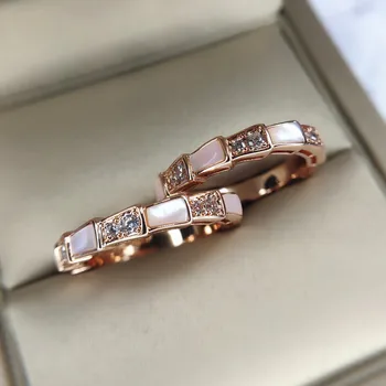 Nove luksuzne kača lupini fine jewlry obroč modni dodatki rose gold finger obroči ženske lady darila
