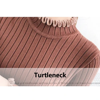 OUMENGKA Pulover žensko Polovico downneck ženski zadebelitev 2019 novo pomlad pulover slim vse-tekmo, pletene elastične Moda tanek pulover