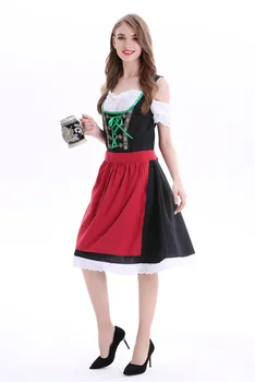 Nemčija Ženske Piva Oktoberfest Dekle Devica Kostum Dirndl Natakarica Kratek Heidi Fancy Oblačenja