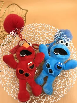 17 cm Srčkan Plišastih najboljša igralka Elmo Cookie Monster Mehko Lutke Tipko Sponke Verige Božično Darilo