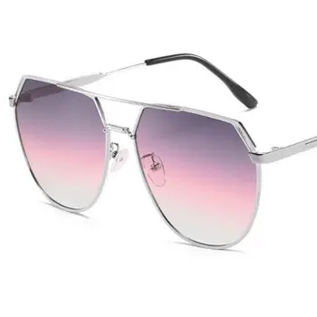 Poligon sončna Očala Nove Modne Ženske Moški Letnik Kovinski Gradient sončna Očala Luksuzni Design UV400 Odtenki Velik okvir Očal
