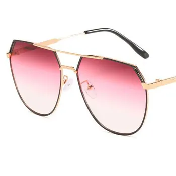 Poligon sončna Očala Nove Modne Ženske Moški Letnik Kovinski Gradient sončna Očala Luksuzni Design UV400 Odtenki Velik okvir Očal