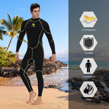 Moške 3mm Nazaj Zip Potapljaška Obleka One-Kos Potapljaške obleke, Plavanje, Surfanje UV Zaščito Snorkeling Spearfishing mokra Obleka