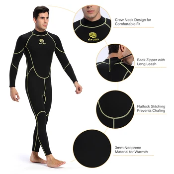 Moške 3mm Nazaj Zip Potapljaška Obleka One-Kos Potapljaške obleke, Plavanje, Surfanje UV Zaščito Snorkeling Spearfishing mokra Obleka