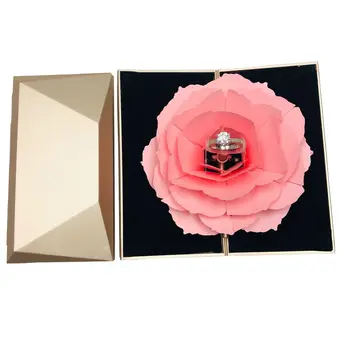 Nova Moda Zložljiva Rose Obroč Polje Rojstni dan Nakit Zaslon Škatle za Darilo, s Poroko Valentine Ustvarjalne
