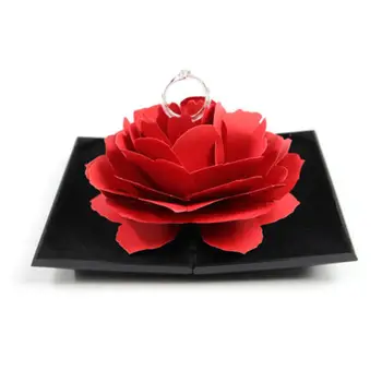 Nova Moda Zložljiva Rose Obroč Polje Rojstni dan Nakit Zaslon Škatle za Darilo, s Poroko Valentine Ustvarjalne