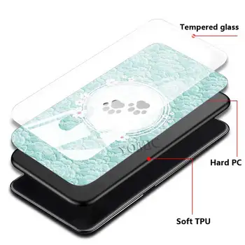 Kaljeno Steklo Telefon Primerih za OnePlus 8T 7 8 Nord N100 N10 7T Pro 5G Ž za 1+ 8pro 7pro Kritje Lupini Pes Odtisi Tačk Psov