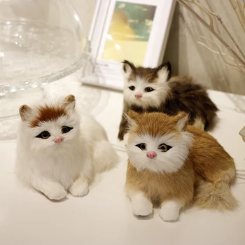 Simulacija Mehko Mačka Realne Nagačene Živali Miniature za Otroke Lutka Plišastih Igrač Zgodnjem otroštvu Spoznavno