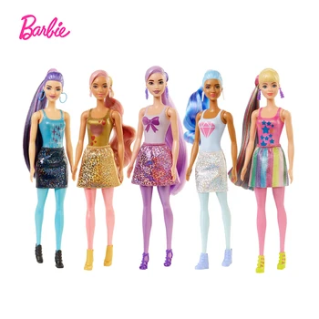 Barbie Barve Razkrivajo Lutka Šimrom Serije Lutka Temperatura Zaznavanje Barve 7 Vrste Presenečenj, Slepo Polje Igrača Otrok Darilo GWC55
