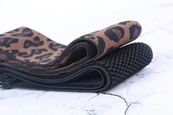Moda za Ženske pasovi zlitine sponke Široko Umetno Usnje Elastično Waistband za Obleko Elastična Trdna Priložnostne cummerbunds leopard design