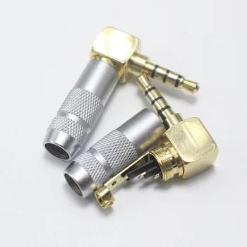 EClyxun 2Pcs/veliko Visoko Kakovostnih 3,5 mm 4Pole Moški Priključek za Slušalke pravim Kotom 90 Stopinj na primer s spajkanjem Vtič Mini Priključek