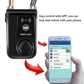 Kolesarjenje Inteligentni Telefon APP Nadzor Pametne Alarm Bluetooth Zaklepanje 110dB Nepremočljiva Alarm Koles Ključavnice Proti Kraji Zaklepanje Nova