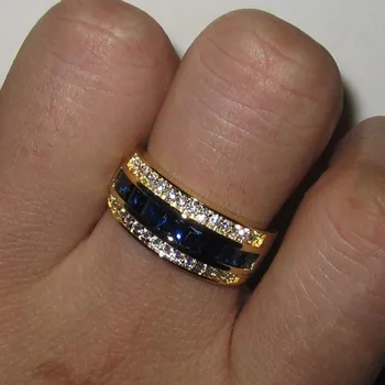 JoiasHome 925 sterling srebrni prstan Evropski in Ameriški polno diamant, safir diamantni prstan moških in žensk večerjo darilo