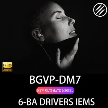 BGVP DM7 6 Uravnotežen Armature in-Ear Slušalke Kovinski High Fidelity Monitor s Snemljivo MMCX Kabel DMG DM6 DMS AS16 AS12 CTZ T2