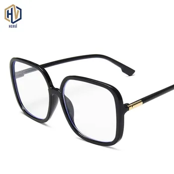 Anti Modra Svetloba Prevelik Kvadratni Okvir Očal Znamke Oblikovalec Black Big Eyeglass Slik Visoke Kakovosti, Jasno, Leče Očala