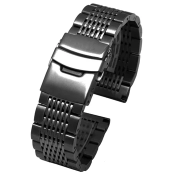 Visoko kakovostnega nerjavečega jekla Manšeta Za Samsung Prestavi S2/S3 Huawei watch2 pro GT2 Magic black 20 mm 22 mm luksuzni kovinska zapestnica