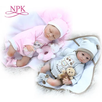 NPK 40 cm Realne Krpo Telo Bebe Rodi Punčko Original Baby Toddler Lutka Roza Lutke Igrače Za Fant Dekleta Z Zaprto Oko Lutke