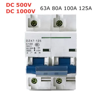 2P DC 1000V 500V Sončne Mini odklopnika 63A/80A/100A/125A DC1000V DC500V DC MCB
